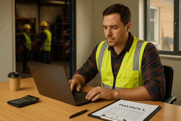 Tradie is working on payroll